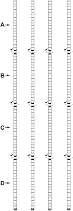 73" Long Wire Shelving Pole, 1" Pole Diameter 1.2 mm Pole Thickness, Steel, Chrome, 4-Pack