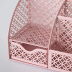 BLU MONACO Light Pink Desk Organizer | Cute Metal Desktop Organizer with Drawer & 6 Compartments | Girly Office Supply Storage for Home Office, School Locker & Workspace