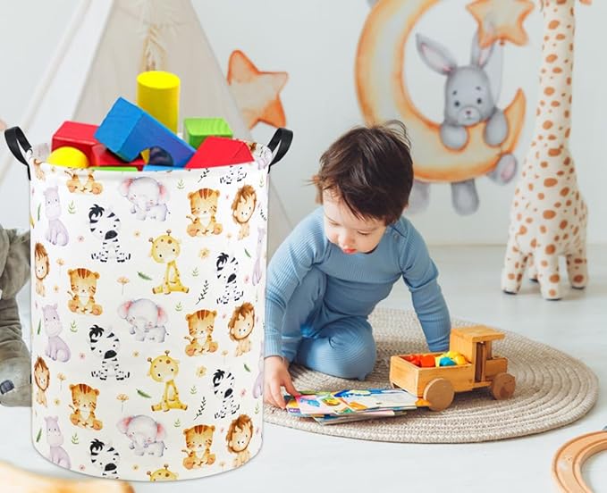 Animal Baby Laundry Basket Baby Hamper Kids Hamper Basket Toy Storage Bin for Boys Room Decor Baby Nursery Hamper Gift Baskets for Bedroom Bathroom(Cute Animal)