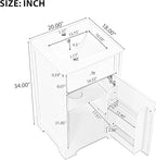 20 in Small Bathroom Vanity with Sink,Soft Closing Door and Adjustable Shelf, Solid Wood Frame & MDF Modern Single Bathroom Sink Cabinet,Freestanding (Black)