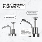 Molimoli Coffee Syrup Dispenser for Coffee Bar, Coffee Pump Dispenser, Glass Syrup Bottle w. Pump, Maple/Coffee Syrup Bottles, Set of 4 w. Labels, Gold