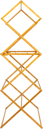 Household Essentials Bamboo Oversized Clothes Drying Folding Rack, Upscale Laundry Rack with 11 Dowels, Environmentally Friendly, Stable Frame, Shelf for Drying Flat, Natural