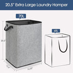 SNIGJAT Clothes Laundry Hamper for Bedroom, Lightweight Dirty Clothes College Hamper Collapsible for Small Space, Sturdy Laundry Basket with Handles for Bathroom Closet, 70 L