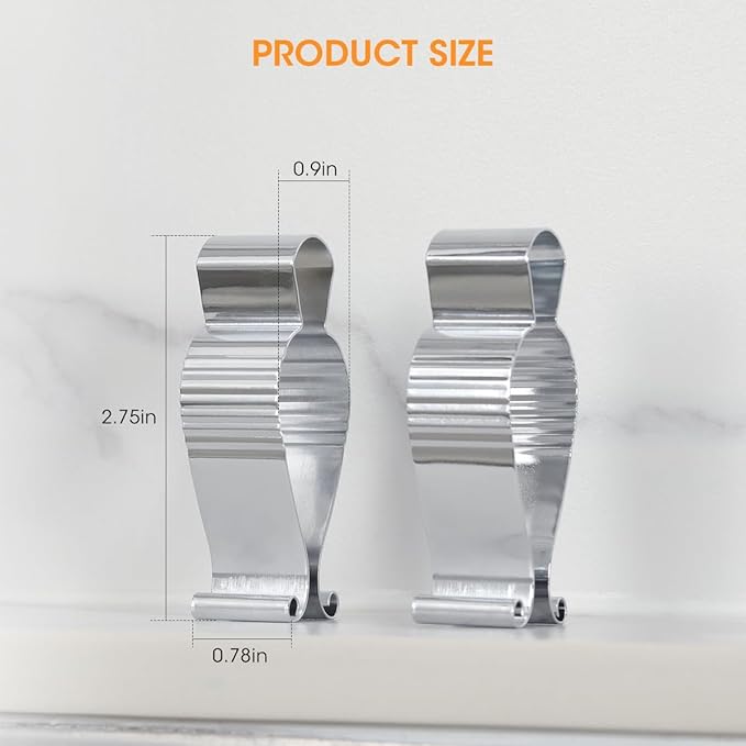 Aieve 6 Pcs Stainless Steel Towel Clips,Hand Towel Clips for Kitchen or Bathroom, Towel Holder Clips for Towel Rack,Oven Handle, Dishwasher, Stove