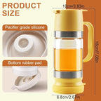 No-Drip Honey Dispenser, 2026 New Glass Honey Dispenser, No Drip Glass Honeys Dispensers with Stand, Maple Syrup Dispensers, Syrup and Jam, Honeys Container with Handle (Yellow)