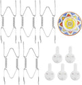 5 Pack Plate Hangers for Wall, Suitable for 4-5 inch Art Plate, Stainless Steel Invisible Heavy-Duty Wire Plate Holder with Wall Hooks, Display Hanger for Decorative Plates/Dishes/Platters(Silver)