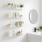 Acrylic Shelf Set 4 Pack Wall Ledge Shelves Display Bookshelf Bathroom Shelves Wall Mounted Picture Shelf Ledges for Bathroom Living Room Bedroom Kitchen(Clear)