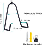 Adjustable Wall Plate Hangers for 7-14 inches Plate, Rubber Coating Anti-Scratch Plate Display, Vertical Stand Holder for Plaque, Tray, Framed Art, Black 2 Pack