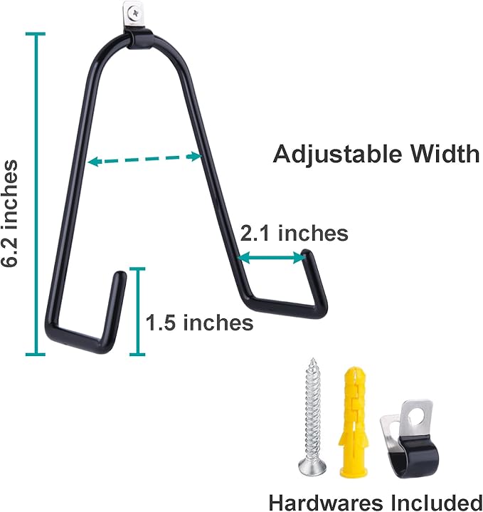 Adjustable Wall Plate Hangers for 7-14 inches Plate, Rubber Coating Anti-Scratch Plate Display, Vertical Stand Holder for Plaque, Tray, Framed Art, Black 2 Pack
