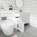 White Slim Bathroom Cabinet Toilet Paper Storage, 18.89”D X 22.83”H X 6.69”W Free Standing Under Sink And Slide Out Drawer Organizer - Narrow Cabinets Shelves For Pantry, Kitchen