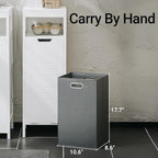 Haotian Small Tilt-Out Laundry Hamper Cabinet, Skinny Bathroom Storage Cabinet for Clothes Organization with Hidden Basket & Shelf, White BZR122-W