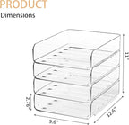 4-Tier Acrylic Paper Tray Organizer | Clear Stackable Desk Organizer for Documents, Letters, A4 Paper | Modern Office/Classroom/Home Organization