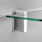 Glass Shelves - Tempered Safety Glass Shelves for Bathroom, Choose Over 20 Shelf Brackets and Multiple Shelf Sizes - Cuadro Maxi Style - 31.5 x 11.8 in - Silver Clip
