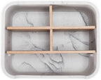 Remote Control Holder with Removable Wood Compartments for Media Devices, Desktop Stationery, and Bedside Nightstands,White