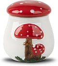 Airtight Cookie Jar Mushroom Cookie Jar With Lid Ceramic White Cookie Jars for Kitchen Counter Large Cookie Container Storage For Kitchen Counter