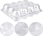 TWOWYHI 12 Counts x 15 Sets Cupcake Containers 12 Count Cupcake Boxes Plastic Cupcakes Carrier Holders for Clear Plastic Disposable Cupcakes Containers with Detachable Tall Lid