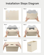 Oterri Cardboard File Organizer Box for Hanging File Folders Letter Size,File Box for Computer Desk,File Cabinet,Working Home,Office,Classroom (Colorful, Letter Size - 4 Packs)