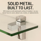 KES Glass Shelves for Bathroom, Bathroom Tempered Glass Shelf Rectangle 16 Inch Bracket Wall Mount 2 Pack Polished Chrome, BGS3201S40-P2
