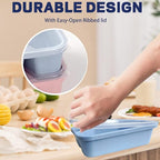 Aellabus 8 Pack Bento Box, Lunch Containers Wheat Straw Meal Prep Containers Reusable, Microwave and Dishwasher Safe Lunch Containers for Adults, Bento Lunch Box for Kids