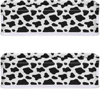 Cow Print Bathroom Basket Foldable Toilet Tank Topper Paper Basket Waterproof Fabric Storage Organizer Bins Decorative Open Storage for Home Closet Containers Cabinet Set of 2