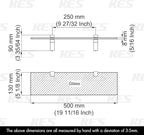 KES Bathroom Shelf 20 Inch Rectangle Floating Glass Wall Shelf Tempered Glass Matte Black Finish, BGS3201-BK