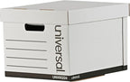 Universal 95224 Heavy-Duty Fast Assembly Lift-Off Lid Storage Box, Letter/Legal, White (Case of 12)