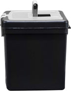 Storex Portable File Box with Organizer Lid – Plastic Office File Storage Box for Letter Paper and Hanging Folders, Obsidian, 1-Count (61504C01C)