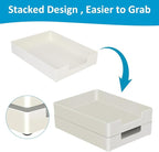Desk Organizer Tray, 1-Pack A4 Letter-Size Tray, Plastic Printer Paper Holder, Rectangular Desktop Stackable File Holder for Office Supplies School Home, Mail Document Storage Containers (White)