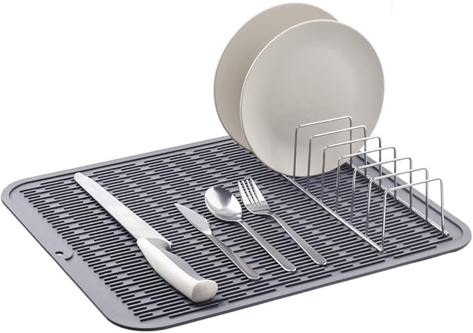 SANNO Utensil Drying Rack, Plastice Utensil Silverware Storage Holder fit for Dish Rack Over Sink, Chopsticks/Spoon/Fork/Knife Drainer Basket Flatware Storage Drainer,White, 7.75"×1.5"