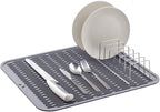 SANNO Utensil Drying Rack, Plastice Utensil Silverware Storage Holder fit for Dish Rack Over Sink, Chopsticks/Spoon/Fork/Knife Drainer Basket Flatware Storage Drainer,White, 7.75"×1.5"