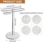 Countertop Towel Stand Free Standing with Marble Base, S-Shape Hand Towel Stand for Bathroom Stainless Steel Rust-proof, Hand Towel Holder Standing for Kitchen Vanity Countertop (Brushed Nickel)
