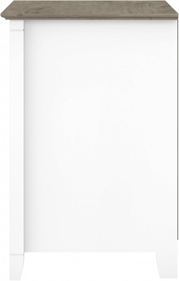 Bush Home Key West 2 Drawer Lateral File Cabinet in Pure White and Shiplap Gray, Document Storage for Home Office, Accent Chest with Drawers