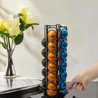 Miuly Coffee Capsule Holder For Nespresso Vertuoline, Coffee Capsule Stands Rotating Pod Rack holds 35 Nespresso Vertuo Pods, Black