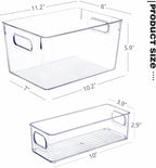 Set of 8 Clear Plastic Storage Bins, 4 Large and 4 Small Stackable Storage Containers for Pantry Organization and Kitchen Storage Bins,Home Edit and Cabinet Organizers