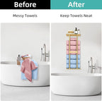 Bathroom Towel Storage Rack for Bathroom, 30 inch Towel Racks Wall Mounted with Shelf Can Holds 6 Large Towels, Wall Towel Rack for Rolled Towels, Gold