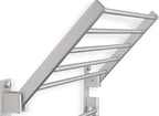 brightmaison BGT Wash Clothes Drying Rack Wall Mount Laundry Room Organizer with Hooks & Swing Arms, 17" Metal Laundry Rack Silver