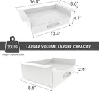 GOME White Under Desk Drawer Storage with Laptop/Book/Folders Shelf, Double Layer Easy Slide-Out Undermount Drawer Organizer with Ball Sliding Track for Home Office Sit-Stand Workstation