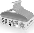 SMARTOR Plastic Hangers 100Pack, Heavy Duty Clothes Hanger Gray - Non-Velvet Thin Hangers with 360°Swivel Hook | Slim Hanger Plastic - Space Saving Hangars, Perchas para Colgar Ropa
