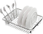 SANNO Utensil Silverware Holder Organizer Hanging Cutlery Organizer Spoon Drying Rack Basket Holder, 4 Divided Compartments Silverware Organizer, Stainless Steel