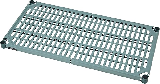 QUANTUM STORAGE SYSTEMS 1454WPM Vented Metal Post Plastic Mat Add-On Shelf Plastic Green Epoxy 54" W x 14" D
