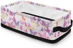 Decorative Baskets for Organizing, Narrow Storage Bins Toilet Paper Baskets Collapsible Fabric Basket Caddy for Shelf Counter Closet Accessories and Decor, Butterfly Violet Pink Yellow