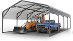 20x20 FT Heavy Duty Metal Carport, 2-Car Garage with Structural Reinforcement, Galvanized Steel Roof, Ground Anchors, 120lbs/Sq.Ft Snow/Wind Resistant Carports, Fits Pickups, Trucks, RVs, Boats
