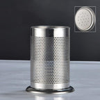 Kichvoe Stainless Steel Utensil Holder with Drain Holes for Kitchen Countertop Flatware Organizer Chopstick Tube Easy Clean 5.9X5.9X6.7 Inch