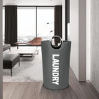 90L Large Laundry Basket, Freestanding Tall Clothes Hamper, Collapsible Laundry Bag, Dark Grey