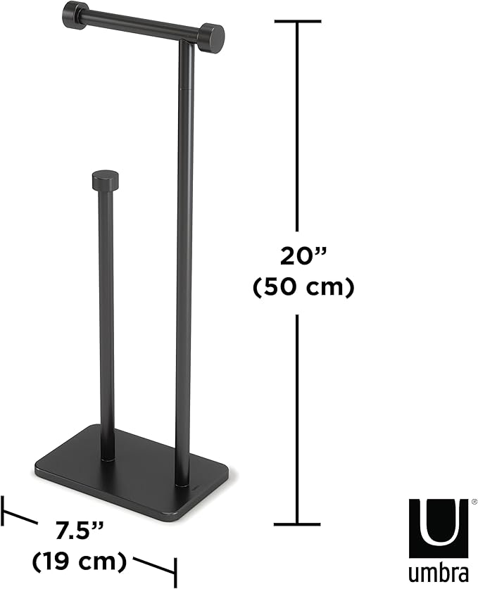 Umbra Cappa Toilet Paper Holder & Reserve, Black