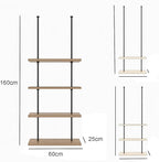 Ceiling Shelf, Ceiling Mount Storage Rack with Wooden Boards Hanging Storage Rack for Display Plants,Wine,Books, Quick Installation (Color : A, Size : 4 Layer)