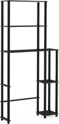 Furinno Turn-N-Tube Over The Toilet Storage, 5 Shelves Bathroom Organizer Space Saver Rack, Espresso/Black