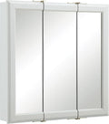 Design House Wyndham, 30 in W x 4.5 in D x 24 in H Bathroom Medicine Cabinet, Wall Mounted, 3 Mirror Doors, White, 535864-WHT