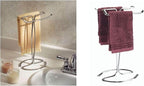 iDesign Metal Hand Towel Rack, The Axis Collection – Holds 2 Hand Towels, 7.75” x 6.25” x 13.5”, Chrome