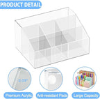 VITVITI Acrylic Pen Holder, Clear Desk Organizer, Pen Organizer for Desk, 7 Compartments Pencil Holder, Desktop Stationery Organizer for Office Storage/School/Home/Art Supplies